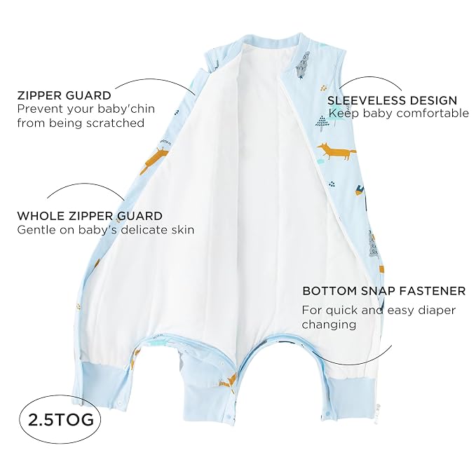 Duomiaomiao 2.5 TOG Toddler Sleep Sack 24-36 Months Cotton Winter Side Open - Image 2