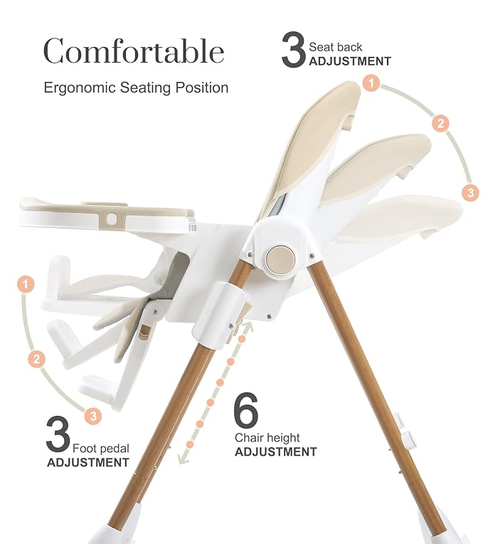 Mallify Foldable High Chairs for Babies and Toddlers, 3-in-1 Convertible Baby - Image 5