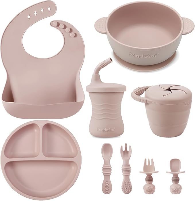 PandaEar Silicone Baby Feeding Set | 9PCS Baby Led Weaning Supplies Self by PandaEar