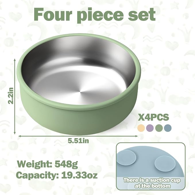 Mity rain Stainless Steel & Silicone Bowls - Image 2