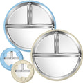 BUSOHA 2 Pack Stainless Steel Kids Plate by BUSOHA