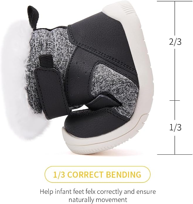 BMCiTYBM Toddler Baby Winter Snow Boots Boy Girl Faux Fur Warm Non Slip First - Image 4