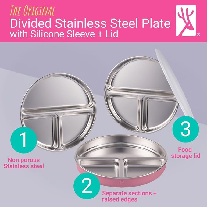 Elk and Friends Stainless Steel Divided Plates - Image 3