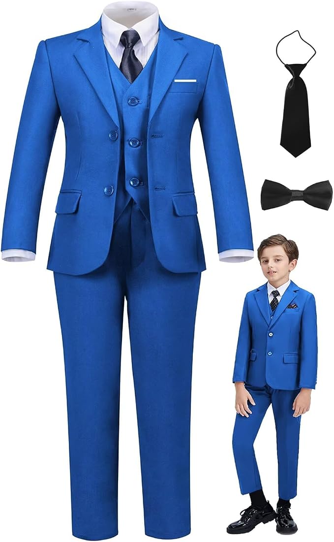 Boys Suit Set Slim Fit Kids Formal Suits Toddler Tuxedo Wedding Prom Classic - Image 7