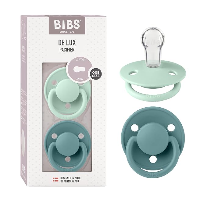 BIBS De Lux Baby Pacifier 2-Pack | Made in Denmark | BPA Free Dummy Soother by BIBS
