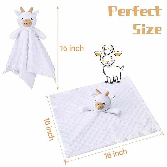 Pro Goleem Goat Loveys for Babies, Soft Security Blanket Baby Snuggle Toy - Image 5