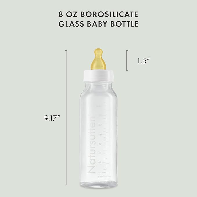 Natursutten Anti-Colic Glass Baby Bottle 2-Pack - 8 oz - Image 5