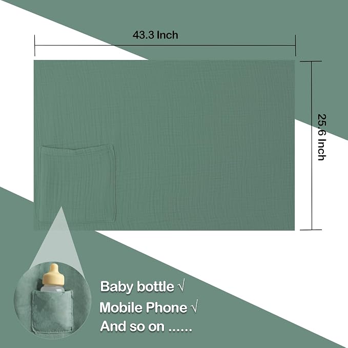 Muslin Nursing Covers for Breastfeeding, Arch Neckline Breast Feeding Covers - Image 3