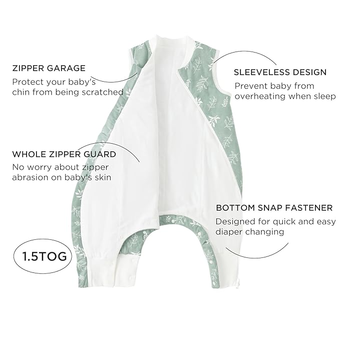 Duomiaomiao 1.5 TOG Toddler Sleep Sack 24-36 Months 100% Cotton Four Season - Image 2