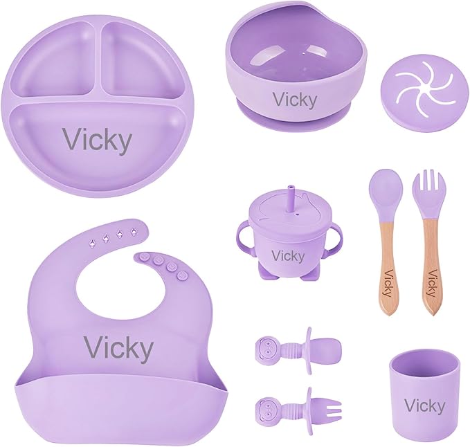 Personalized Silicone Baby Feeding Set by Unknown