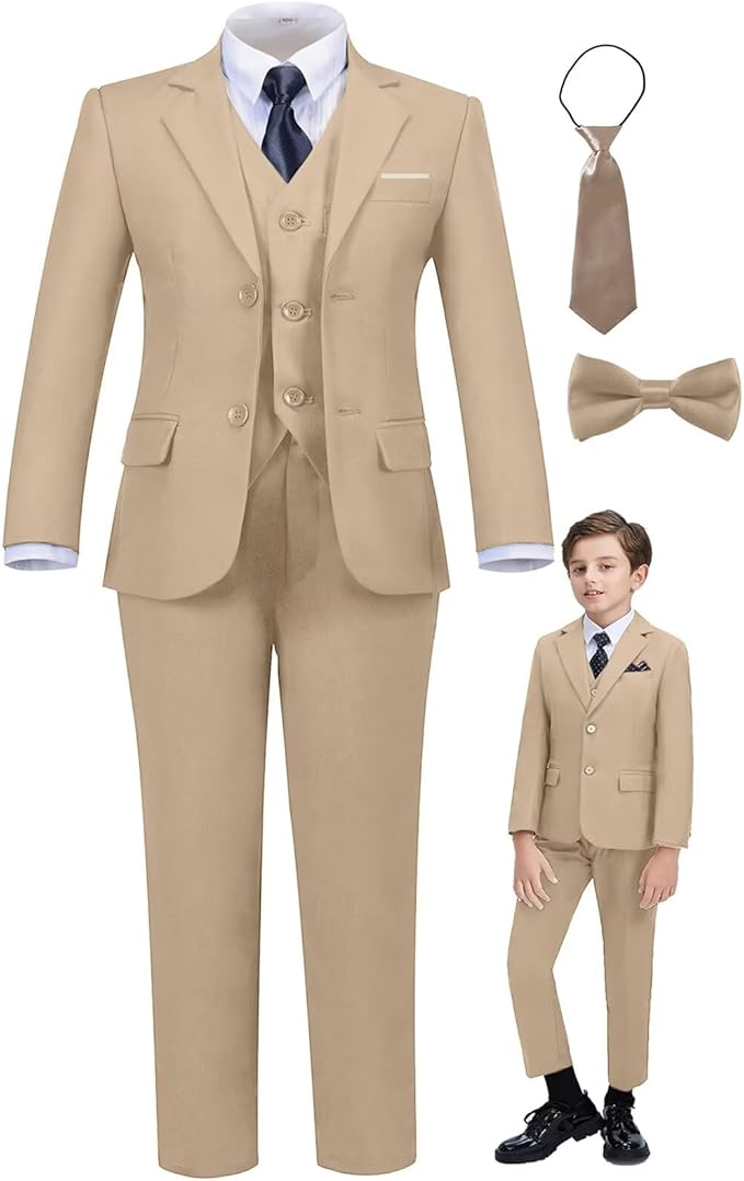 Boys Suit Set Slim Fit Kids Formal Suits Toddler Tuxedo Wedding Prom Classic - Image 7