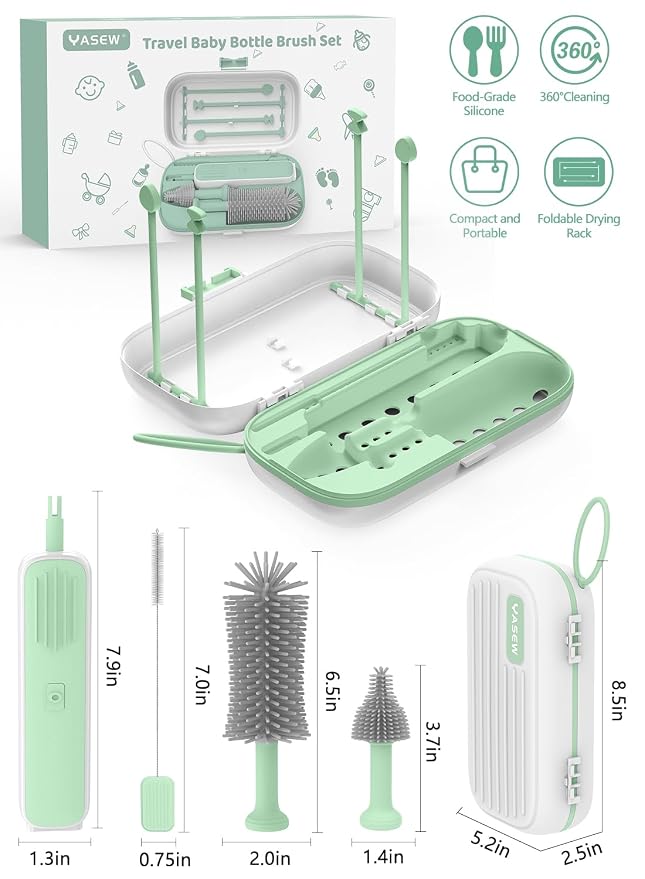 Electric Baby Bottle Brush Cleaner, Baby Travel Bottle Cleaner Kit- 2000mAh - Image 9
