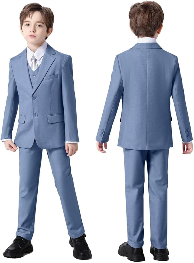 Boys Suit Set Slim Fit Kids Formal Suits Toddler Tuxedo Wedding Prom Classic - Image 5