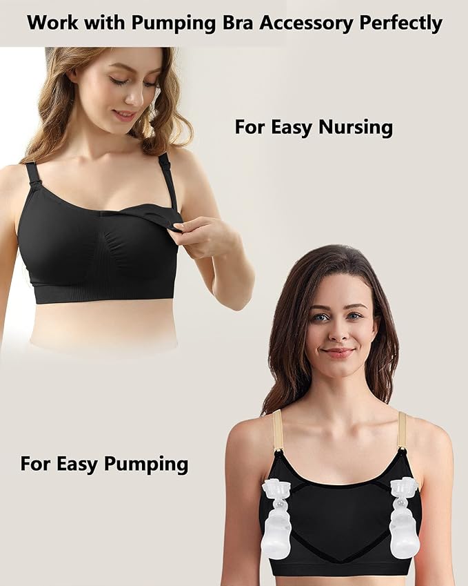 iloveSIA Nursing Bras for Mom Breastfeeding, Seamless Supportive Sleep Bra for - Image 4