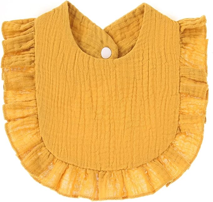 4 PACK Solid Muslin Baby Drool Bibs Set - Image 5