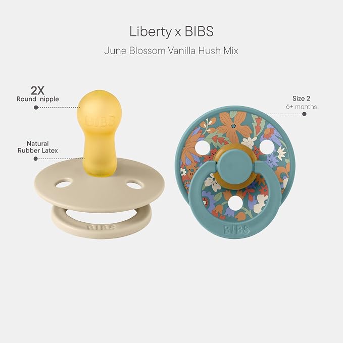 BIBS Colour Liberty Soother 2-Pack, BPA Free Dummy Pacifier, Round Nipple. - Image 2
