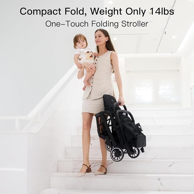Compact Fold Baby Stroller, Lightweight Travel Toddler Stroller - Image 3