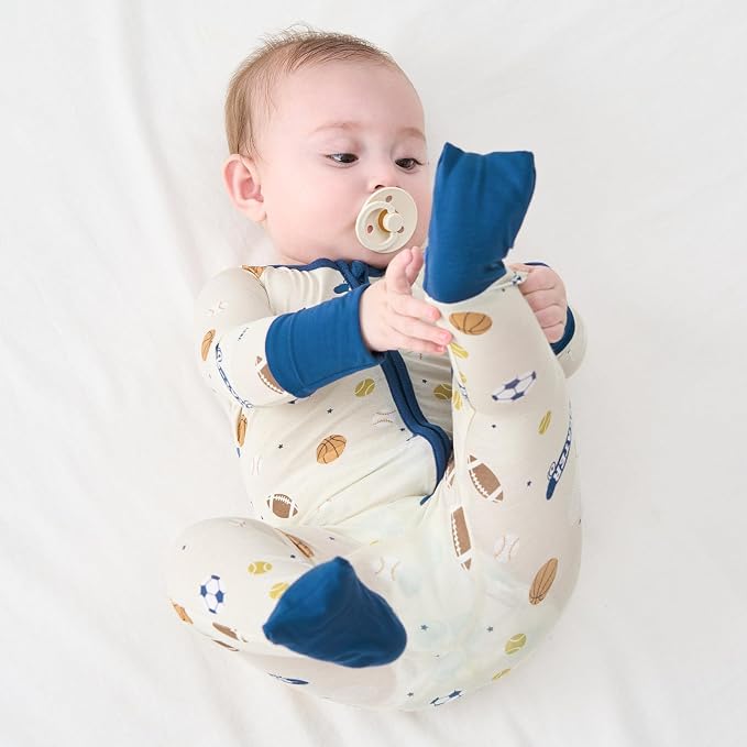 pureborn Baby Infant Boys Girls Sleeper Snug Fit Viscose from Bamboo Pajamas - Image 3