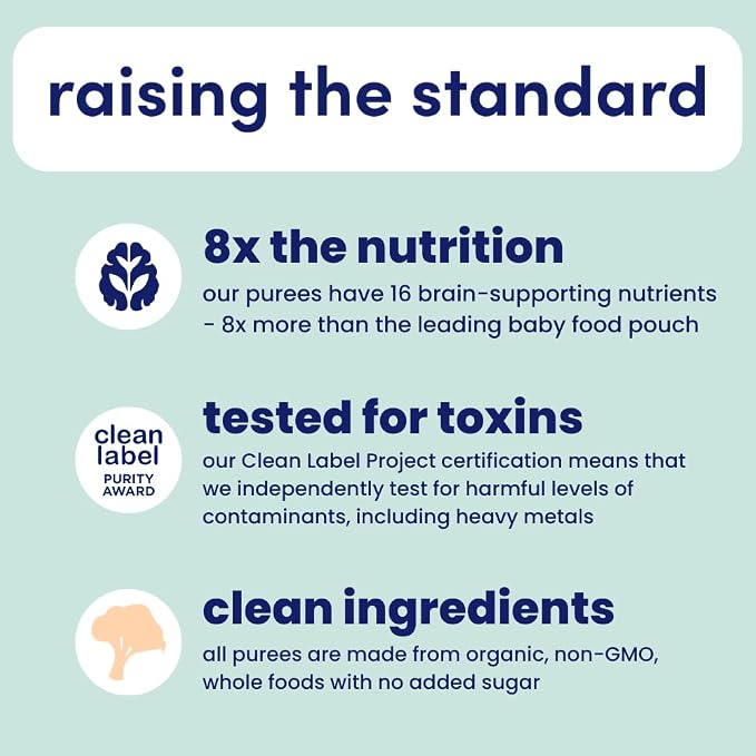 Cerebelly Organic Baby Food Pouches, Broccoli Pear Purees, 16 Nutrients - Image 7
