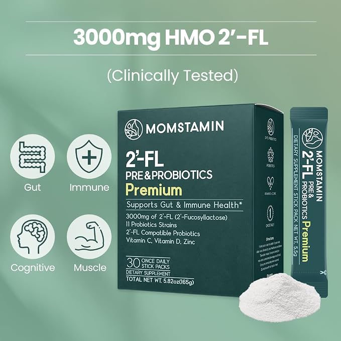 MOMSTAMIN Premium 3, 000mg Human Milk Oligosaccharide Prebiotic Probiotic - Image 2
