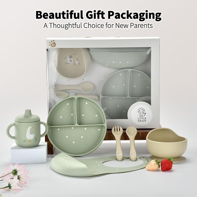 Little Rawr Baby Led Weaning Bundle, 100% Silicone Baby Feeding Set Includes - Image 7