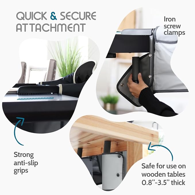 Elegant Faux Leather Hook-On High Chair - Image 3