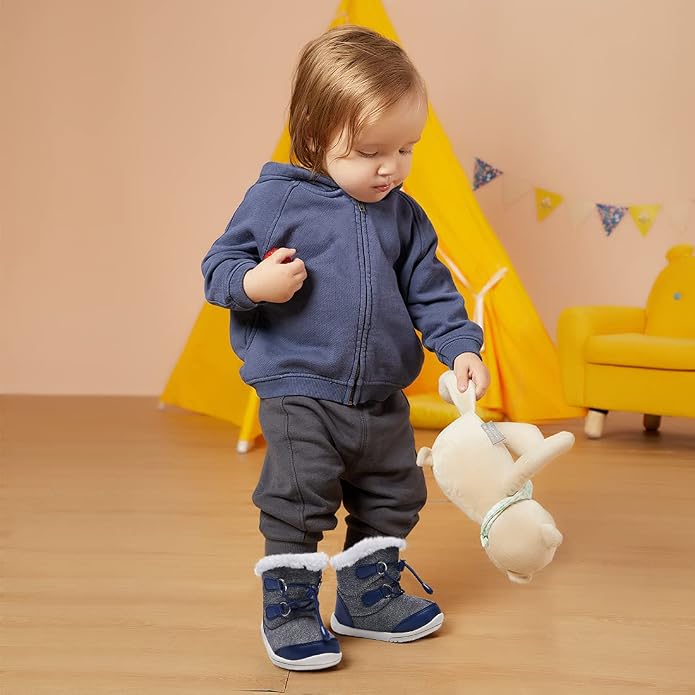 BMCiTYBM Toddler Baby Snow Boots Winter Shoes Boys Girls Cold Weather Baby Faux - Image 2