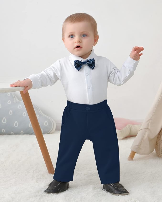 DISAUR Baby Boy Clothes Toddler Boy Outfits 4PCS Gentleman Dress - Image 3