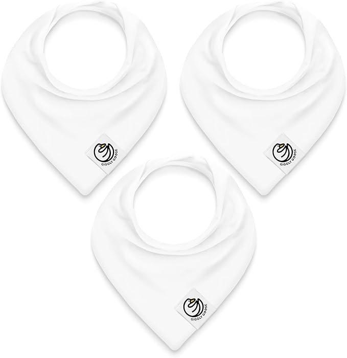 3 Pack Baby Bibs for Boys & Girls | Cotton, Absorbent Drooling & Teething Bib | by GigglyGoose%C2%AE