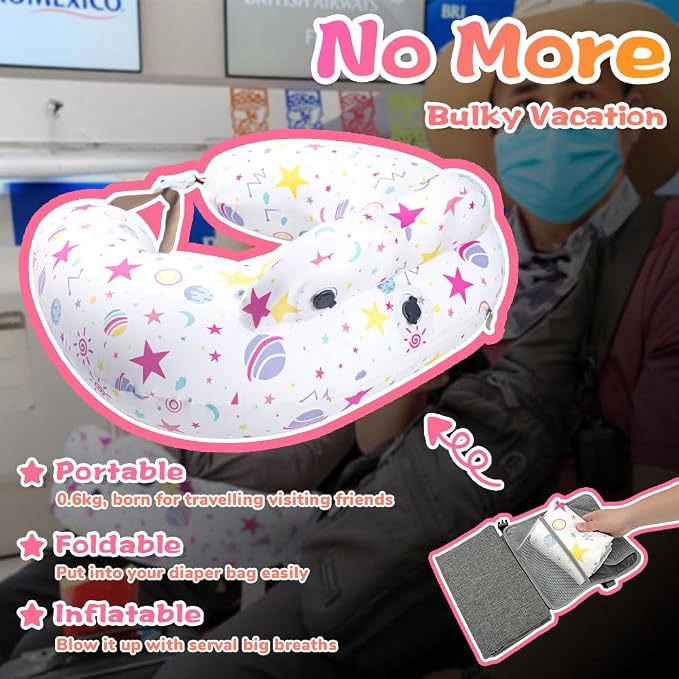 Inflatable Nursing Pillow for Breastfeeding – Travel Baby Feeding Cushion for - Image 3