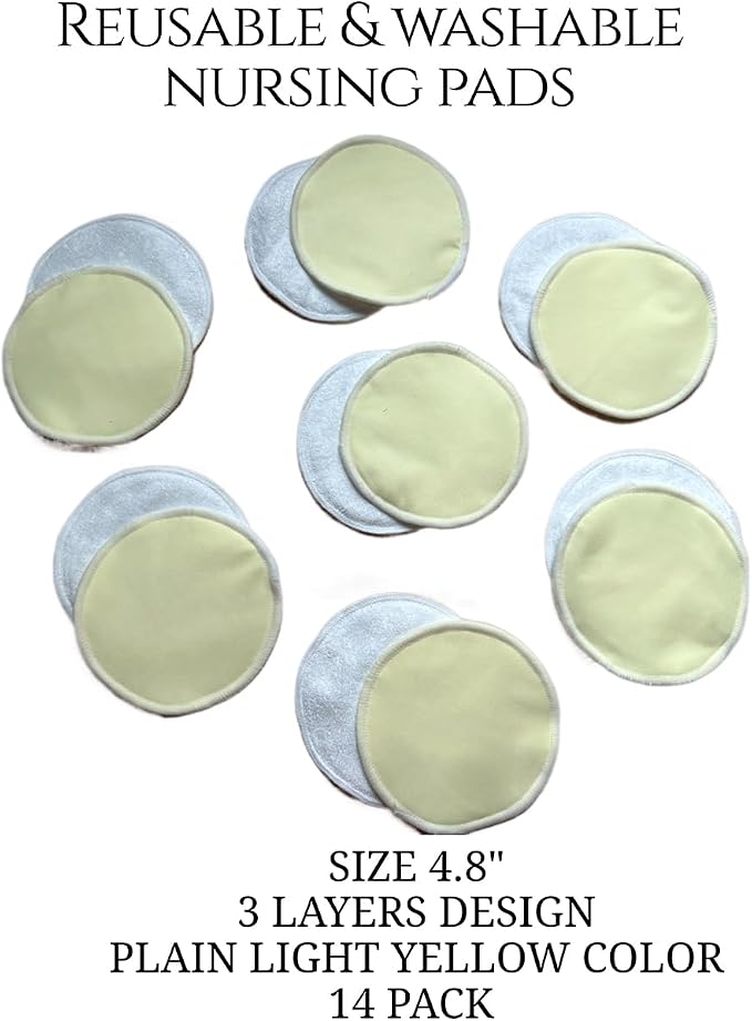 Reusable Nursing Pads 14 Pack, Washable Breast Pads Breastfeeding Essentials - Image 2