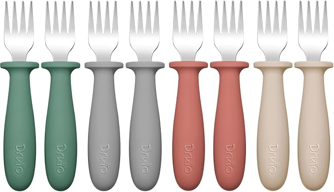 DRKIO 8 Pieces Toddler Forks Set by DRKIO