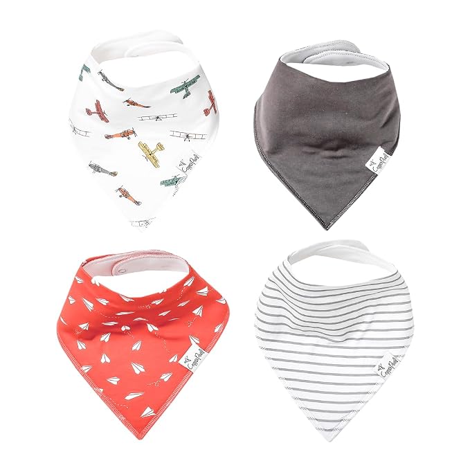 Copper Pearl 4 Pack Soft Cotton Baby Bibs by CopperPearl