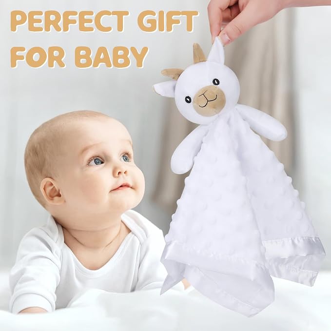 Pro Goleem Goat Loveys for Babies, Soft Security Blanket Baby Snuggle Toy - Image 3