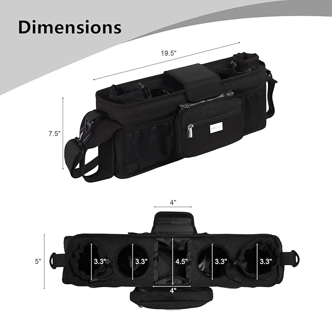 TOPDesign Universal Baby Stroller Organizer, Double Stroller Caddy - Image 3