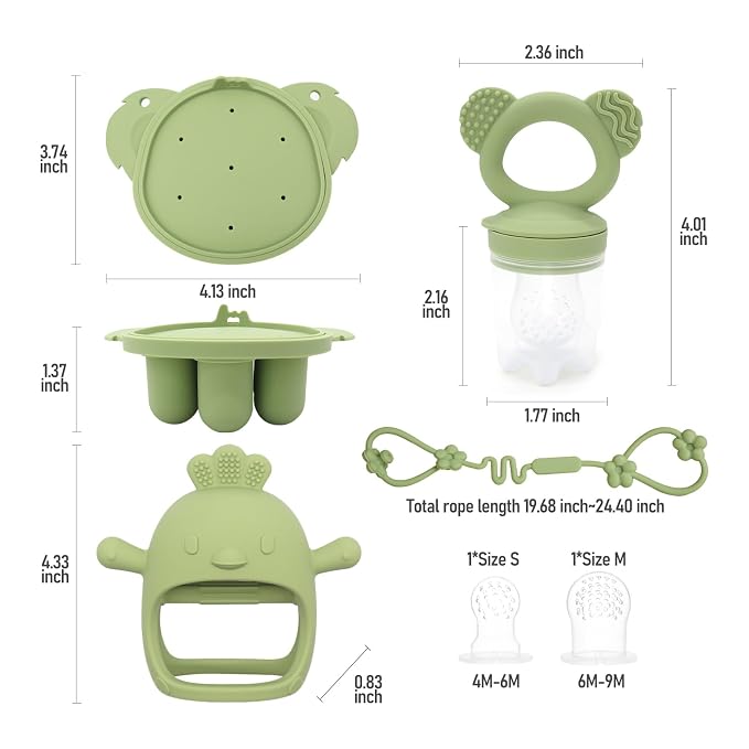 Baby Fruit/Food Feeder with Breastmilk Popsicle Molds & Teether Combo Food - Image 8