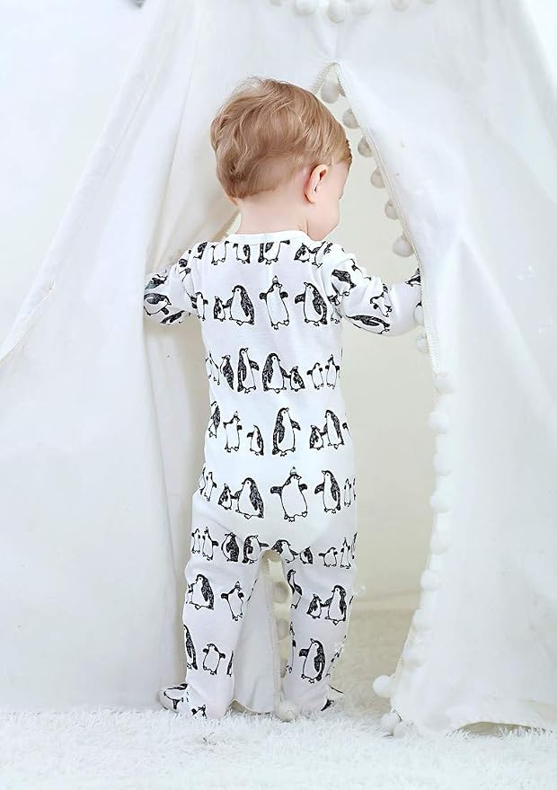 O2 BABY Baby Boys Girls Organic Cotton Zip-Front Sleeper Pajamas, Footed Sleep - Image 3