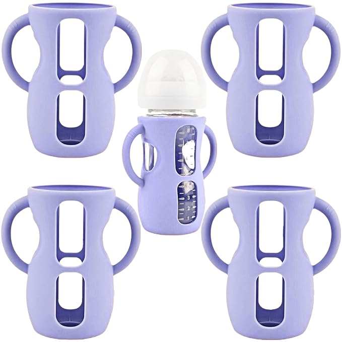 4 Pack Silicone Sleeves for Avent Natural Glass Baby Bottles, Silicone and by Unknown