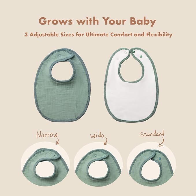 8-Pack Cotton Baby Drool Bibs - Image 3