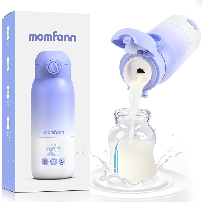 Portable Bottle Warmer for Travel, Dual Heating Modes Baby Milk Warmer On The by momfann