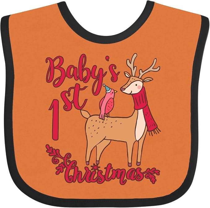 inktastic Baby's First Christmas Baby Bib by Inktastic