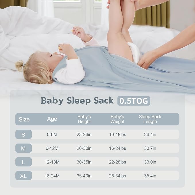 Baby Sleep Sack 6-12 Months, 100% Cotton TOG 0.5 Wearable Blanket - Image 5