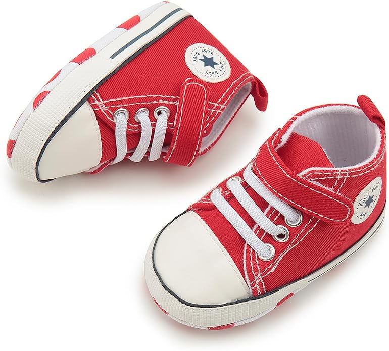 Meckior Baby Girls Boys Canvas Sneakers Soft Sole High-Top Ankle Infant First - Image 6
