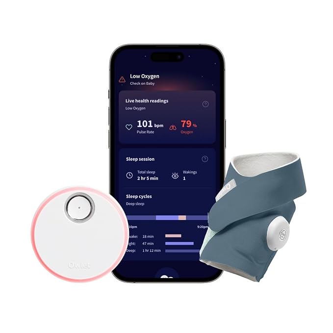 Dream Sock – Smart Wearable Baby Monitor, Infant Pulse Oximeter Tracks Oxygen & by Owlet