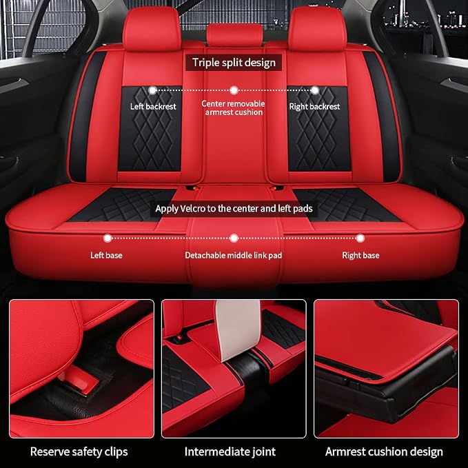 Leather Car Seat Covers for Volkswagen Atlas 2019-2023 Waterproof, Breathable - Image 3