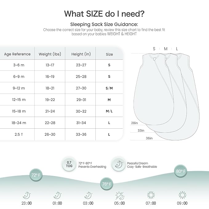 lulumoon Sleep Sack Muslin for Baby: Cotton Wearable Blanket for 9-15 Months - Image 6