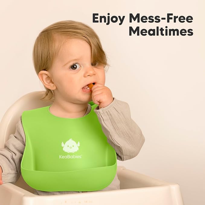 KeaBabies 2-Pack Silicone Baby Bibs - Image 9