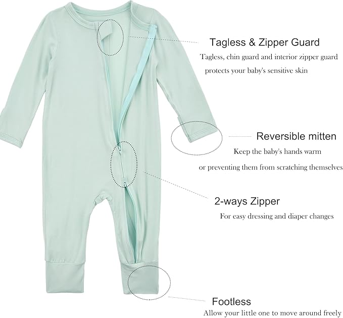 Aablexema Baby Footless Pajamas Zipper - Image 3