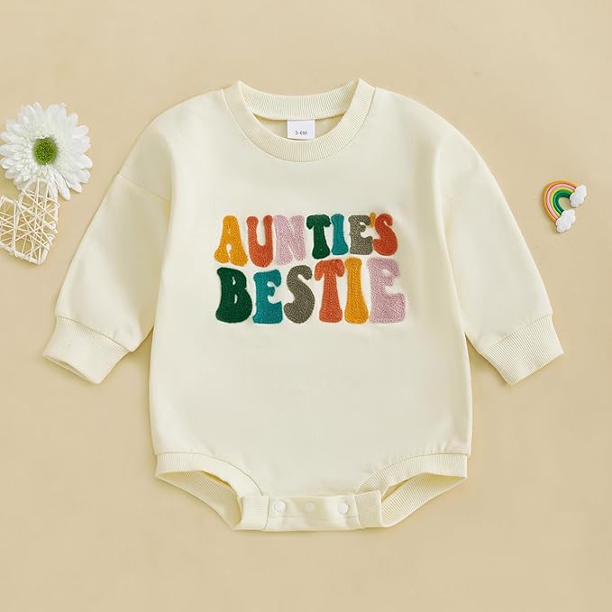 VISGOGO Newborn Infant Baby Boy Girls Oversized Romper Little Dude Sweater - Image 6