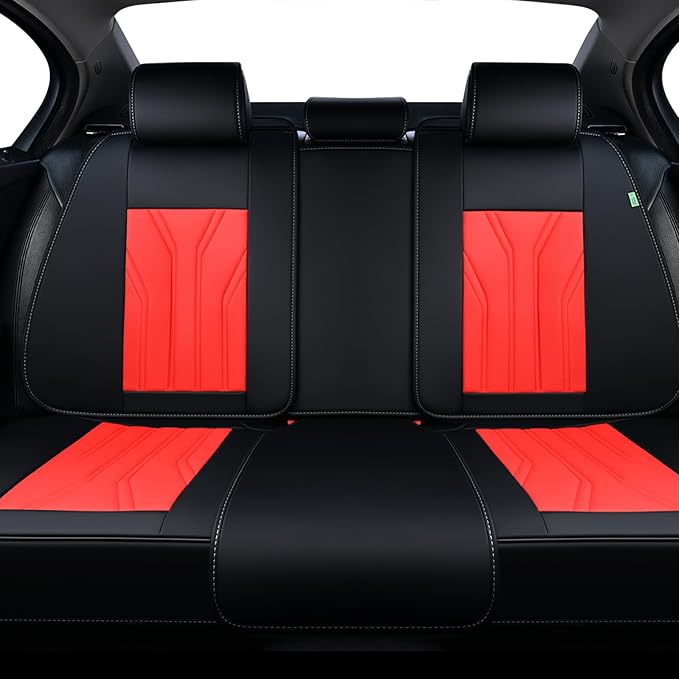 FLORICH Rear Seat Covers Leather Car Seat Covers Waterproof Back Seat Cover - Image 8